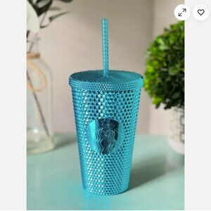 Starbucks Blue Chrome Studded Tumbler 16oz